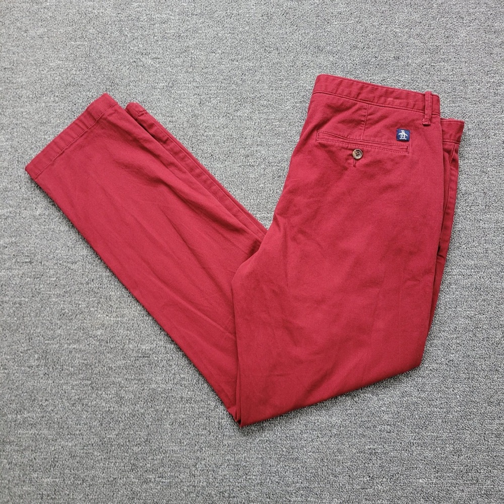 Penguin‎ Munsingwear men's chino pants burgundy wine red 36 x 32 business casual